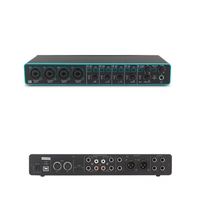 Carte son USB pour ordinateur, interface audio 4 entrées, équipement d'enregistrement musical en studio, professionnel, métal noir