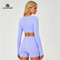 Luckpanther Maßgeschneiderte Private Label Premium Damenbekleidung Slim Fit Langarm 2-teiliges Yoga-Outfit Pilates-Kleidung