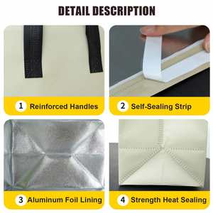 Custom Eco Non-Woven Portable Insulation Aluminum Thermos Lunch Bag Takeaway Delivery Bag Insulated Cooler Bag for Food Drinks - Product Image 3