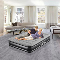 Matelas Gonflable Portable INHOMEINF pour Camping Extérieur en PVC Floqué avec Pompe Intégrée et Gonflage/Dégonflage à Touche Unique pour la Maison