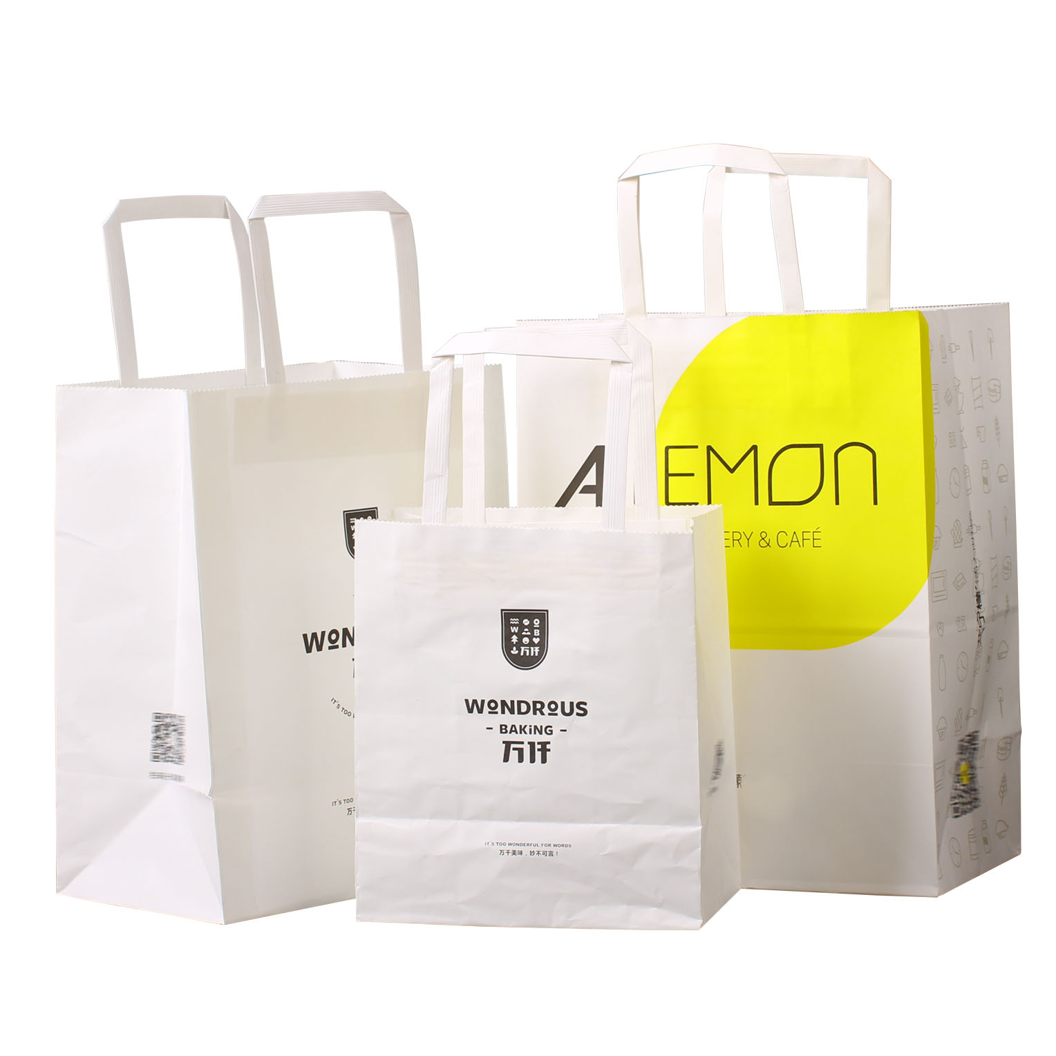 Paper Bag With Logo Print Shopping Gift Packaging Twisted or Flat Handle Tissue Paper Bag
