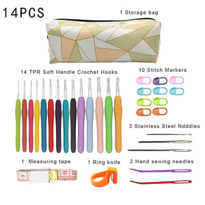 Hand <strong>Knitting</strong> Kit Colorful TPR Soft-handled Aluminum <strong>Knitting</strong> Needles Stitch Marker Crochet Hook <strong>Set</strong> <strong>for</strong> <strong>Beginners</strong> With Bag - Product Image 3