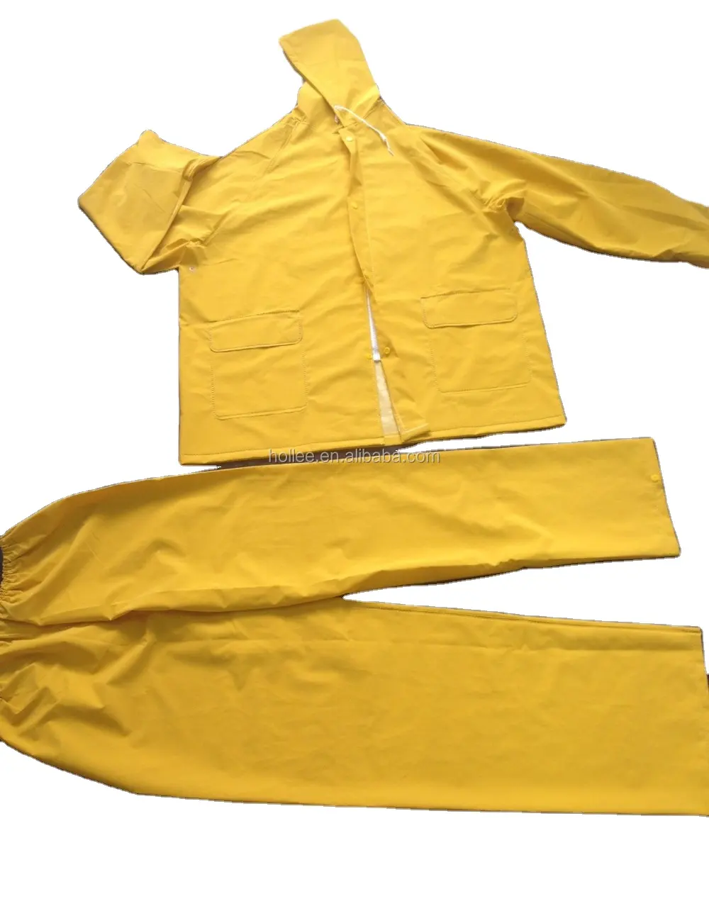 แบรนด์ใหม่พีวีซีโพลีเอสเตอร์ Rainsuit เสื้อกันฝนเสื้อกันฝนกันน้ำ