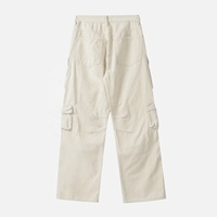 Pantalon tactique de combat personnalisé pour homme à 8 poches, taille mi-haute, style cargo utilitaire, design patchwork, couleur claire, blanc, écologique