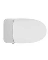 WC intelligent blanc avec siège chauffant, double chasse d'eau, réservoir encastré, fixation au sol, céramique, désodorisation automatique