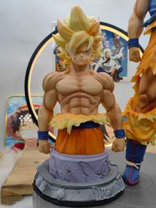 Bolas de dragones <span class=keywords><strong>Super</strong></span> Saiyan Son Goku Pago de paracaídas Busto de medio cuerpo con cabeza intercambiable Modelo decorativo Extragrande - Product Image 2