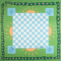 Tapis de mahjong de luxe 31,5x31,5 pouces, réduction du bruit, couleurs bleu, vert, orange, néoprène, pour mahjong américain