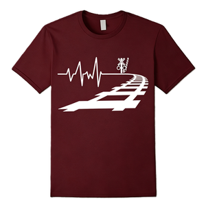 Camiseta con gráfico de latido de corazón de tren, regalo para amantes de las vías férreas y locomotoras, camiseta de algodón de manga corta oversize, estilo streetwear, top informal - Product Image 2