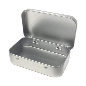 Oem odm מתכת קטן מצופה אריזות פלדה מזון מחזור כיתה ממתקים מנטה מחסן אחסון מיכל כסף מלבני תיבת מתנה - Product Image 1