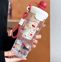 Mug isotherme en plastique tendance pour l'été, avec infuseur à thé, grande capacité, anti-fuite, paille intégrée, portable et élégant pour étudiants