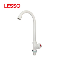 Robinet moderne en plastique à col vertical haut et poignée unique, avec cartouche céramique, pour évier de cuisine et lavabo de salle de bain