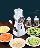 Rvs Chopper Cutter Slicer Groente Tool Keuken Roterende Kaas Rasp Shredder Multifunctionele Vervangbare 3 Blade