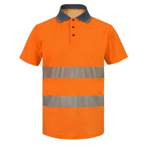 Camiseta Polo Reflectante de Alta Visibilidad, Amarillo Fluorescente, Talla 242, Uniforme de Control de Tráfico, Personalizable OEM ODM - Product Image 2