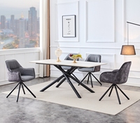 Meubles de Restaurant de haute qualité Table de dîner et ensemble de chaises salon salle à manger meubles de maison en bois métal fer moderne extensible