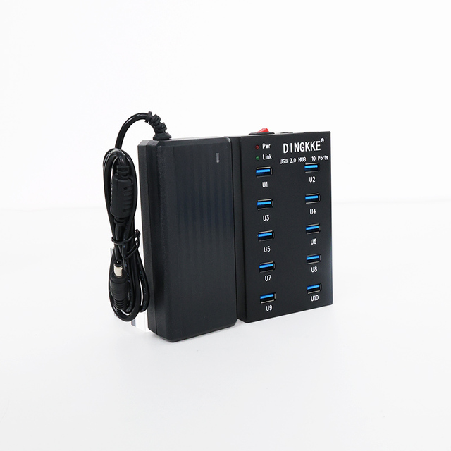 Industrial-grade HUB Switch USB 3.0 Extender Multi-interface 12V High-power 10-port Splitter for Phone