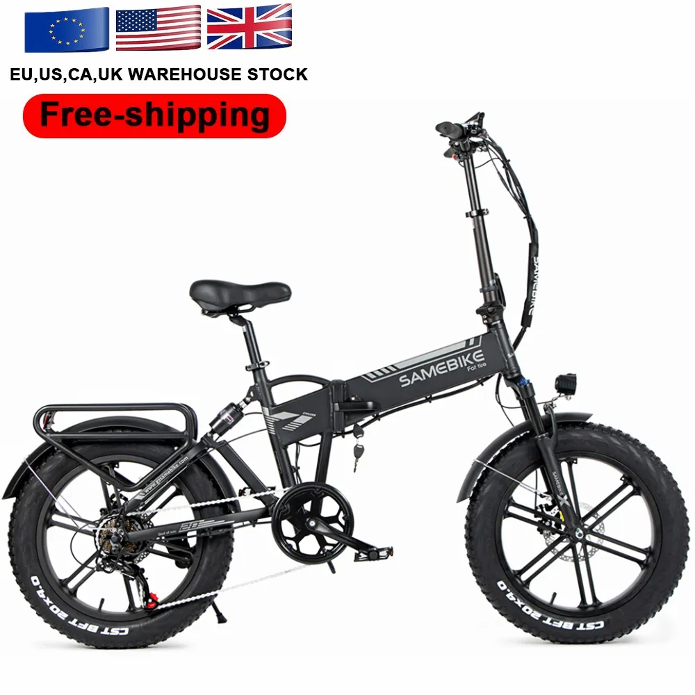 UK SAMEBIKE XWLX09 Upgrade Version 48V 10.4AH 750W Electric Bike 20 Inch Folding City portable Electric Bicycle For Adult Black