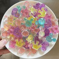 Effacer Glitter Résine Charmes Ours Coeur Lapin Couronne Paillettes Diy Décor pour Téléphone Cas Pince À Cheveux