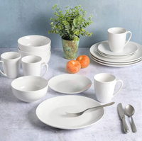 Service de vaisselle en céramique blanche, vaisselle en porcelaine en gros, assiette, plat, bol, tasse, service de vaisselle en céramique pour cadeau