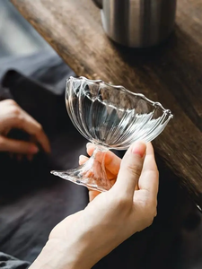 Verres à vin soufflés à la main sur mesure de style vintage bol de crème glacée à pouding tige transparente - Product Image 6