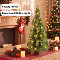 Sapin de Noël en PVC réaliste avec base en bois, petit format pour table, matériaux écologiques, inodore, ignifuge, décoration intérieure