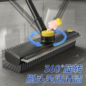 Cepillo giratorio OEM de cerdas duras para limpieza de pisos a 360 grados, para limpieza de azulejos y huecos, con mango largo de acero inoxidable. - Product Image 3