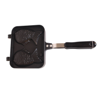 Sartén Antiadherente con Forma de Pez Doble para Hornear Taiyaki, para Cocina de Gas, Estilo Japonés, para Postres Caseros, 37x18cm