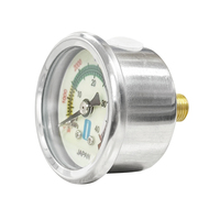 40mm Back Connection 40Mpa Pressure Gauge Stainless Steel Glycerine or Silicone Oil Fillable Manometer