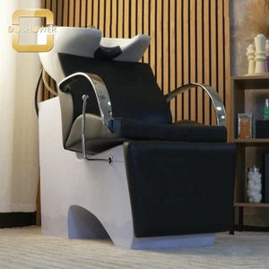 Chaise de coiffure avec dossier inclinable et bac de lavage en céramique pour salon de coiffure - Product Image 2