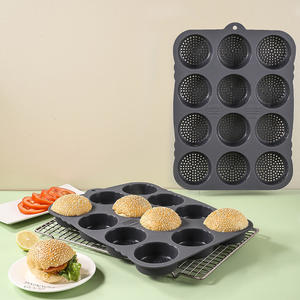 Molde de silicona para hamburguesas de fácil liberación de 12 piezas, molde para hornear en la cocina para uso doméstico transfronterizo, herramientas para pasteles - Product Image 2