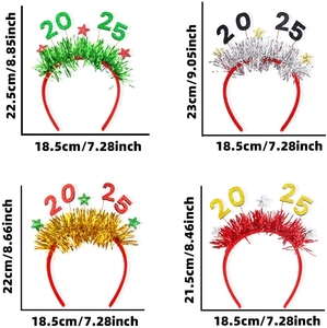 Bonne année thème clinquant feuille frangée bandeau coiffure tête porter des accessoires <span class=keywords><strong>photo</strong></span> pour 2025 nouvel an célébration fête décor - Product Image 6
