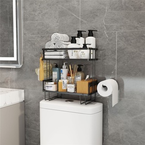 Étagères de salle de bain sur pied à double couche, en alliage de zinc, design moderne, écologiques et personnalisables, à fixation murale d'angle, pour hôtels - Product Image 4