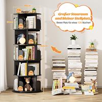Étagère en bois moderne rotative à 360 degrés étagère de rangement mobile au sol armoire à livres pour le salon de la maison