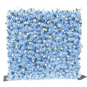 Latar Belakang Dinding Bunga Buatan dari Kain Sutra Buatan Tangan Berlapis Kain Biru untuk Foto Potret, Dekorasi Acara Pernikahan - Product Image 5