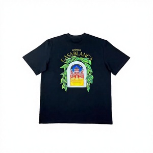 Camiseta Deportiva Casual de Manga Corta con Cuello Personalizado y Estampado de Letras, 100% Algodón, Ajuste Holgado, Antipilling, Nuevo Estilo, Superventas - Product Image 3