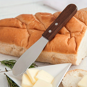 Couteau à fromage à lame dentelée en acier inoxydable avec manche en bois pour couper le fromage et le beurre, fourchette à fromage, couteau, ustensile de cuisine domestique - Product Image 3