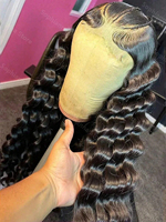 Perruque en cheveux humains 13x6 Deep Wave, noir naturel, pour usage professionnel en salon, livraison rapide, vierge, pour Lace Front Remy sans colle, fournisseur en gros