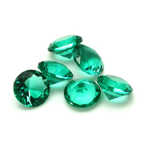 10MM cina fabbrica rotonda diamante sfaccettato macchina taglio <span class=keywords><strong>verde</strong></span> sintetico/smeraldo pietra di vetro pietre sciolte all'ingrosso - Product Image 2