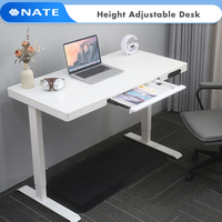 Cadre de bureau assis-debout ergonomique à moteur unique, réglable en hauteur électriquement, avec tiroir de rangement