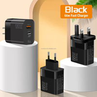 Prise EU US UK 66W charge super rapide USB TYPE C PD adaptateur mural 66W chargeur rapide TYPE-C