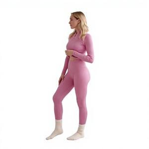 Women's Long Sleeve Yoga Jumpsuit High Waist Tummy Control <b>Shapewear</b> Full Length Skinny Fit Polo Collar Spandex Cotton Knitted - Product Image 1