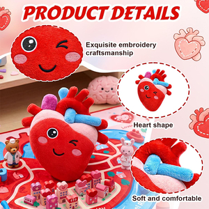 Peluche de Corazón Personalizado al por Mayor, Células Sanguíneas de Peluche, Regalos de Recuperación de Cirugía Cardíaca, Regalo para Supervivientes de Ataques, Regalos Anatómicos - Product Image 2