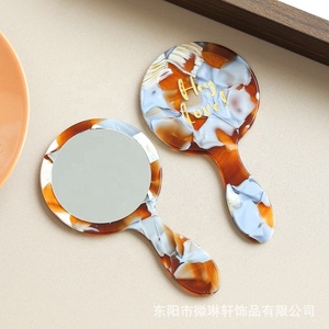 Acetic <b>Small</b> Handheld Acetate Round Vintage Eco-Friendly French Country Birthday Portable Makeup <b>Mirror</b> Wholesale - Product Image 6