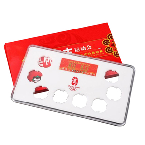 Creative coin purse euro plastic 8 coin collector storage box with tray