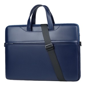 Sac pour ordinateur portable en cuir PU imperméable, mallette d'affaires légère, grande capacité, portable, pour l'école, le bureau, avec logo personnalisé - Product Image 6