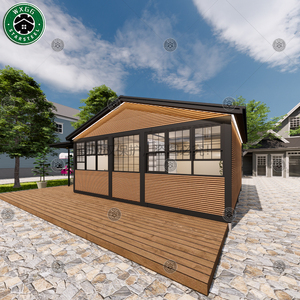 Maison préfabriquée modulaire en acier léger durable avec revêtement imitation bois, bâtiment compact détachable pour espace de vie de vacances - Product Image 5
