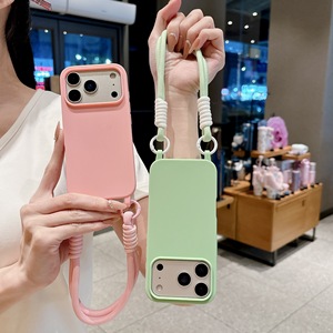 Funda Protectora Flexible de TPU Color Caramelo con Correa de Muñeca de Silicona Anticaídas para <span class=keywords><strong>iPhone</strong></span> 17 16 15 14 <span class=keywords><strong>13</strong></span> 12 11 - Product Image 2