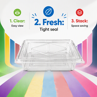 Conteneur en PET transparent pour l'emballage alimentaire, idéal pour les pâtisseries, les sandwichs, les croissants, les sushis, les supermarchés, la vente en gros, la personnalisation OEM