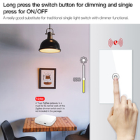 Interrupteur intelligent Wi-Fi Tuya 1 2 3 voies, variateur de lumière Wi-Fi, panneau en verre blanc tactile, 2 voies, Zigbee, variateur de lumière LED 220V