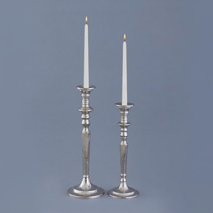 Porte-bougie en métal argenté, artisanat, décoration de table pour Noël, mariages, événements, fêtes, support à bougie, design moderne et actuel - Product Image 1