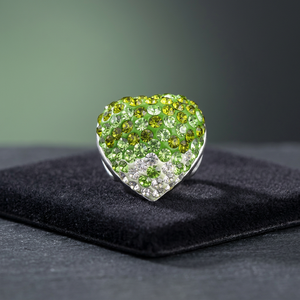 Broche de Moda con Corazón de Cristal Verde para Mujer, con Diamante de Imitación de Corte Brillante Redondo, Joyería de Plata 925 - Product Image 3